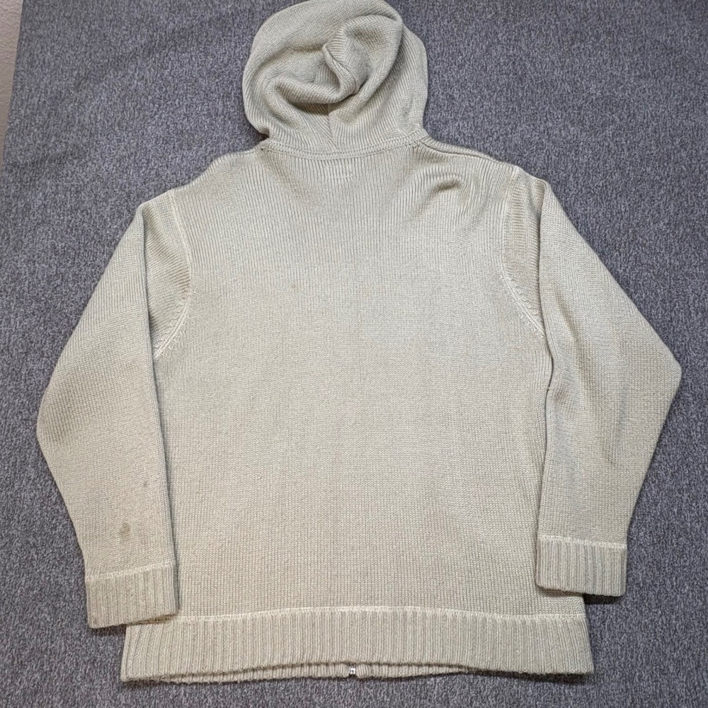 VTG Stussy Wool Blend Chunky Knit Full Zip Hoodie Sweater Mens L Baggy Y2K Skate - Picture 4 of 11